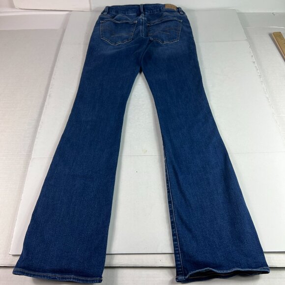 American Eagle Jeans Women's 27x33* Curvy Low Rise Kick Boot Blue Denim Tag 2 L - Picture 8 of 16